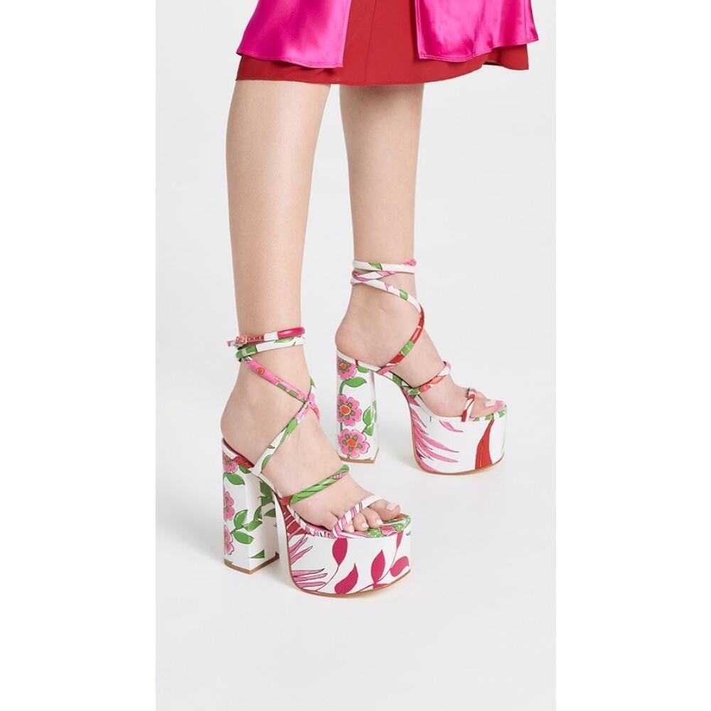 New Cult Gaia Hyte Platform Sandals in La Selva Floral Women's Size EU 38.5